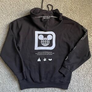 Walt Disney world FLA 071 front zipper black hoodie
